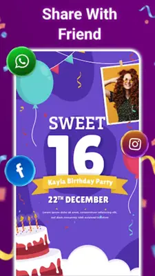 Birthday Card Maker android App screenshot 0