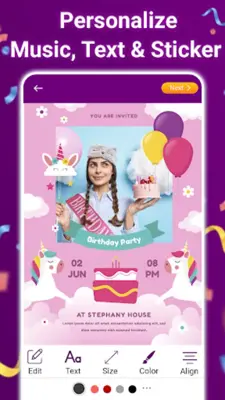 Birthday Card Maker android App screenshot 2